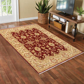 handmade Traditional Kafkaz Red Ivory Hand Knotted RECTANGLE 100% WOOL area rug 4 x 6